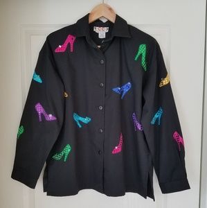 Vintage Shirt with Shoes Applique